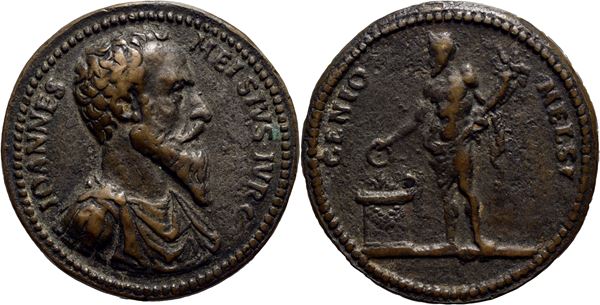 PERSONAGGI - Giovanni Melsi (Giureconsulto di Udine) (1500-1559) Medaglia 1559: 36 mm. (AE g. 39,87) R. BB+