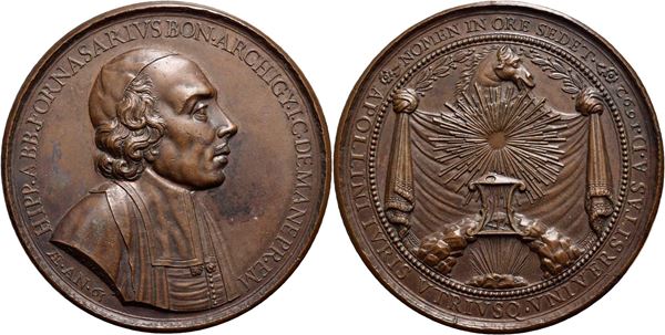 PERSONAGGI - Ippolito Fornasari (professore e abate) (1627-1697 - Medaglia - 1692 Opus: Travani Ø: 54 mm. - (AE g. 66,8) RR V.T. 81-90. qFDC