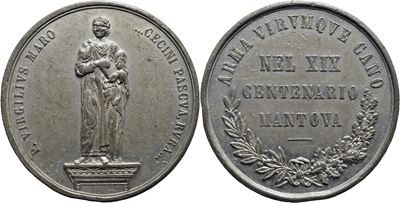 Calvi, Medaglia commemorativa per il XIX centenario della nascita di Virgilio, 1870