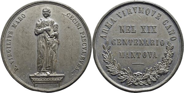 PERSONAGGI - Virgilio - Medaglia - 1870 - XIX centenario nascita Opus: Calvi Ø: 42 mm. - (MB g. 25,84) Colpo. qSPL