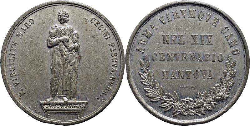 Calvi, Medaglia commemorativa per il XIX centenario della nascita di Virgilio, 1870