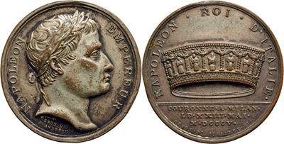 Medaglia commemorativa per l'incoronazione di Napoleone I, 1805, Ø: 40 mm, MB g. 41