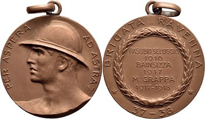 Medaglia commemorativa della Brigata Ravenna, 1937-1938, Opus: Johnson, Ø 28 mm, AE 8,2 g