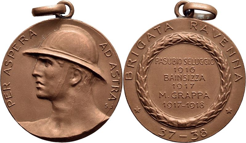 Medaglia commemorativa della Brigata Ravenna, 1937-1938, Opus: Johnson, Ø 28 mm, AE 8,2 g