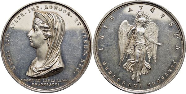 REGNO LOMBARDO-VENETO - Francesco I (1815-1835). Medaglia 1816. Per la morte di Maria Ludovica Opus: L.M. Ø: 42 mm. - (AG g. 29,94) RR . qFDC