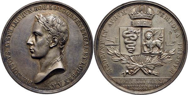 MILANO - Francesco I d'Asburgo-Lorena (1815-1835) - Medaglia - 1815 - Incoronazione  Ø: 42 mm. - (AG g. 34,89) R . FDC