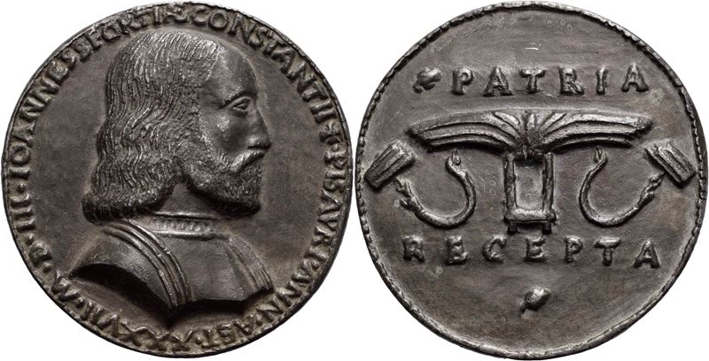 Giovanni Sforza, Medaglia commemorativa del ritorno a Pesaro (1503) - Ø: 74 mm - (AE g. 234,1)
