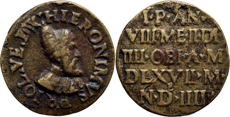 Girolamo Priuli, Medaglia commemorativa per la sua morte, 1567