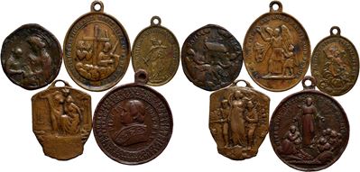 Pio IX, Lotto di 5 medaglie varie