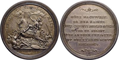 Carlo VI, Medaglia commemorativa del conflitto franco-imperiale durante la guerra turca del 1717