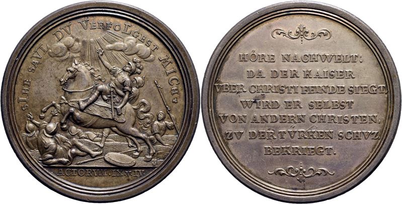 Carlo VI, Medaglia commemorativa del conflitto franco-imperiale durante la guerra turca del 1717