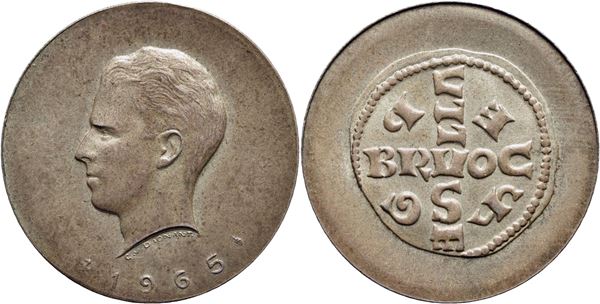 BELGIO - Baldovino I (1951-1993) - Medaglia - 1965 - 1.000° anniversario di Bruxelles Opus: Dionant Ø: 21 mm. - (AG g. 10,5). FDC