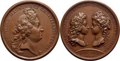 Mauger, Medaglia commemorativa del matrimonio di Luigi XIV e Maria Adelaide, 1697
