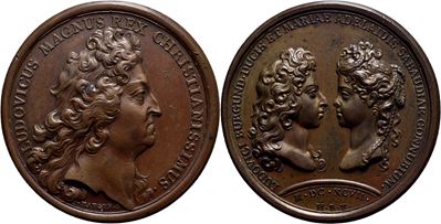 Mauger, Medaglia commemorativa del matrimonio tra Luigi XIV e Maria Adelaide (1697)