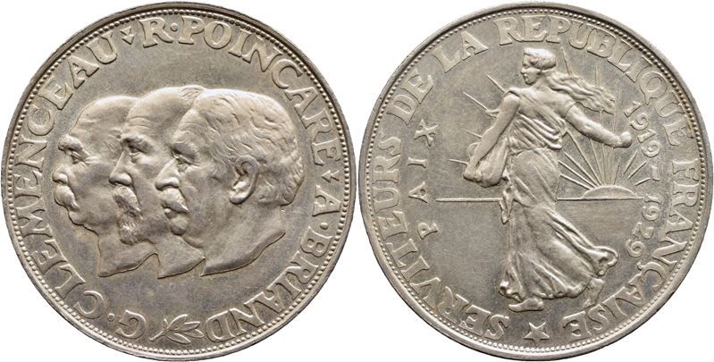 Francia, Medaglia commemorativa per il 10° anniversario del trattato di Versailles, 1929, Ø: 35 m...