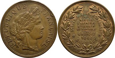 Francia, Gettone della Terza Repubblica, Bordeaux 1882, Ø 33 mm
