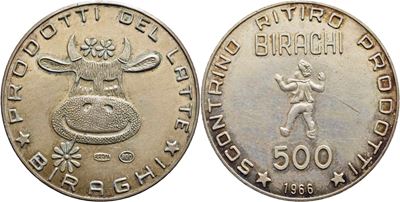 Gettone da 500 lire, 1966, Ø 33 mm, Argento, FDC