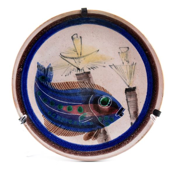RICHARD DÖLKER - Piattino con decorazione di pesce