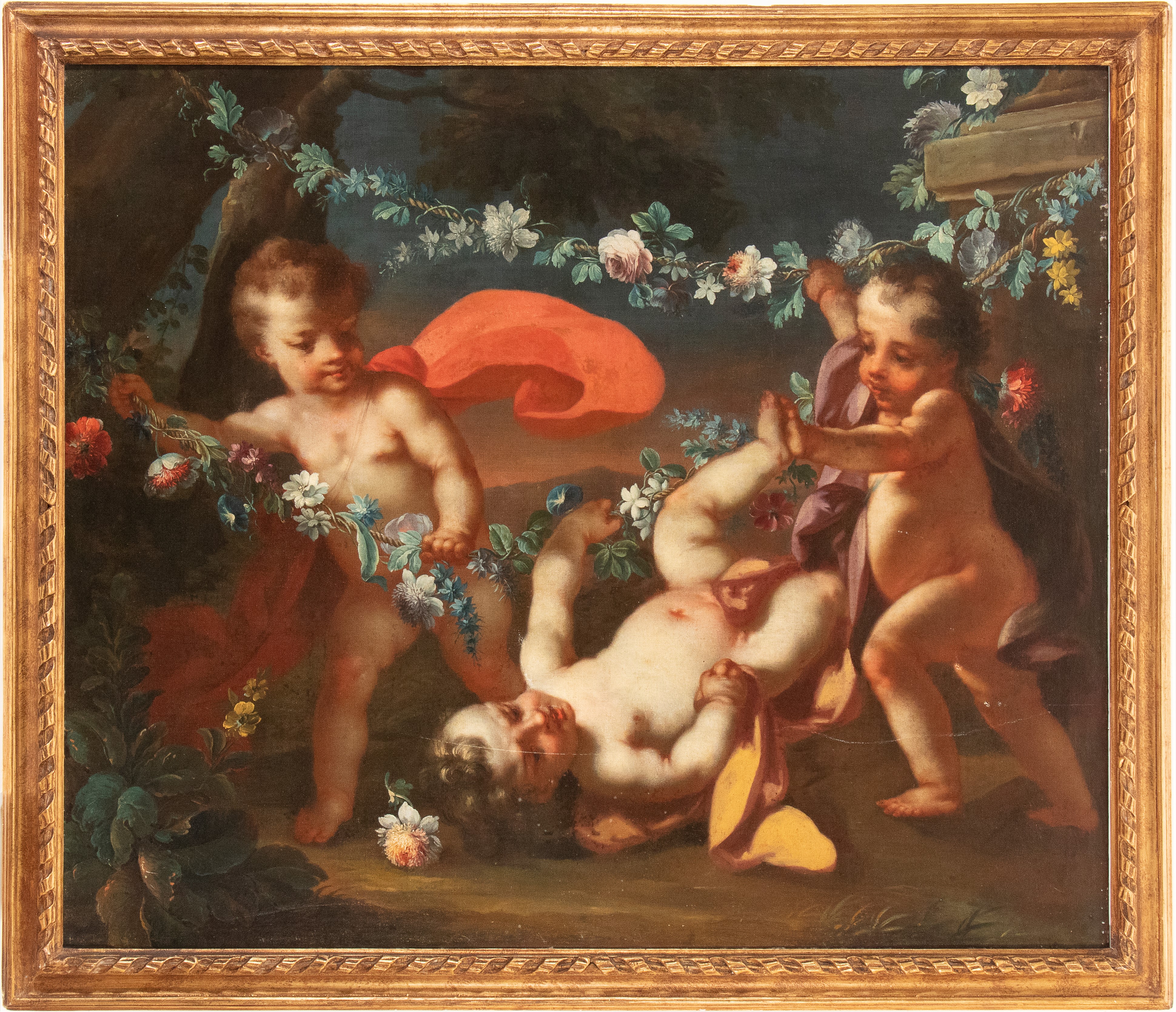 Gioco di putti con festoni di fiori