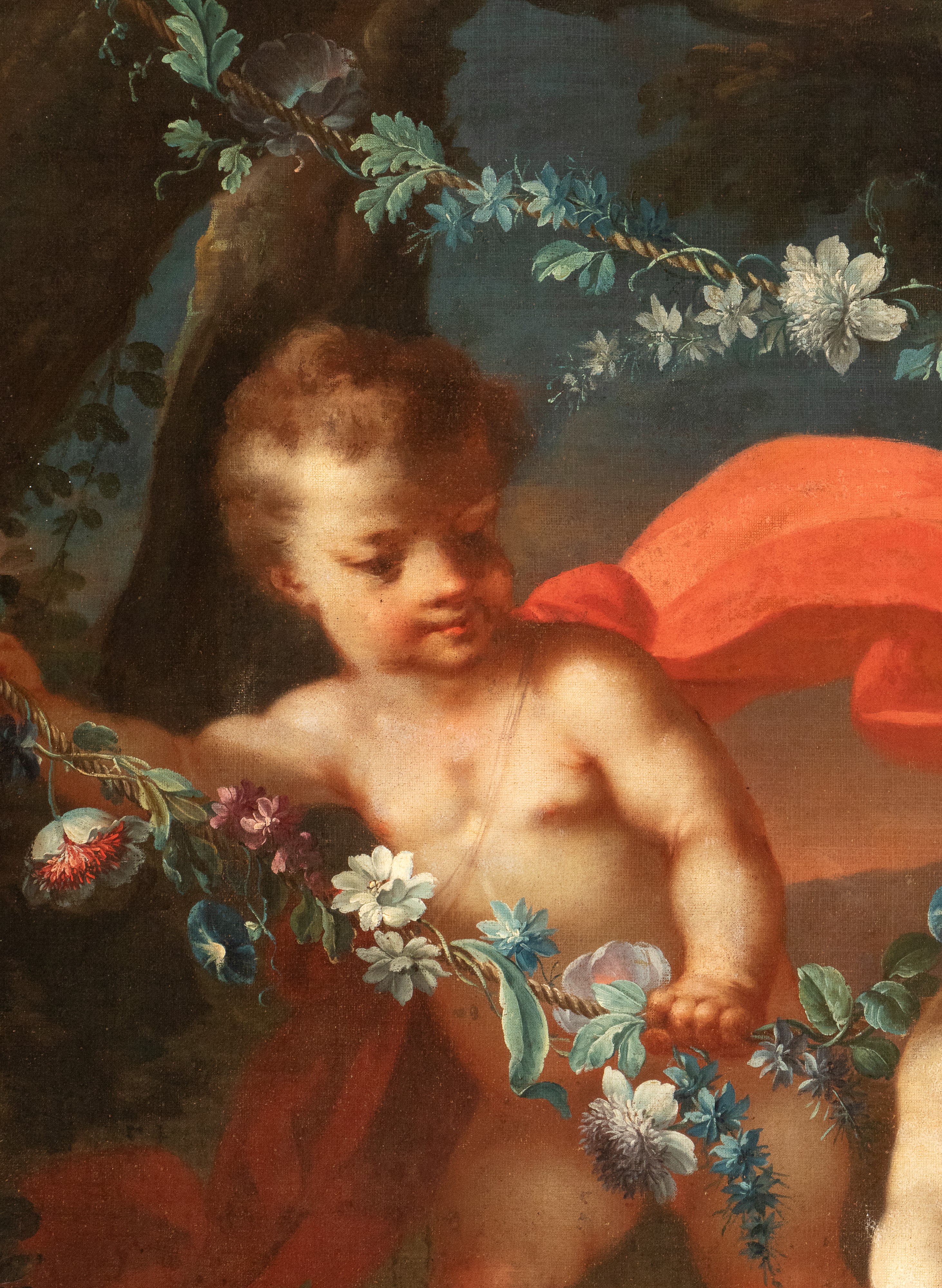 Gioco di putti con festoni di fiori