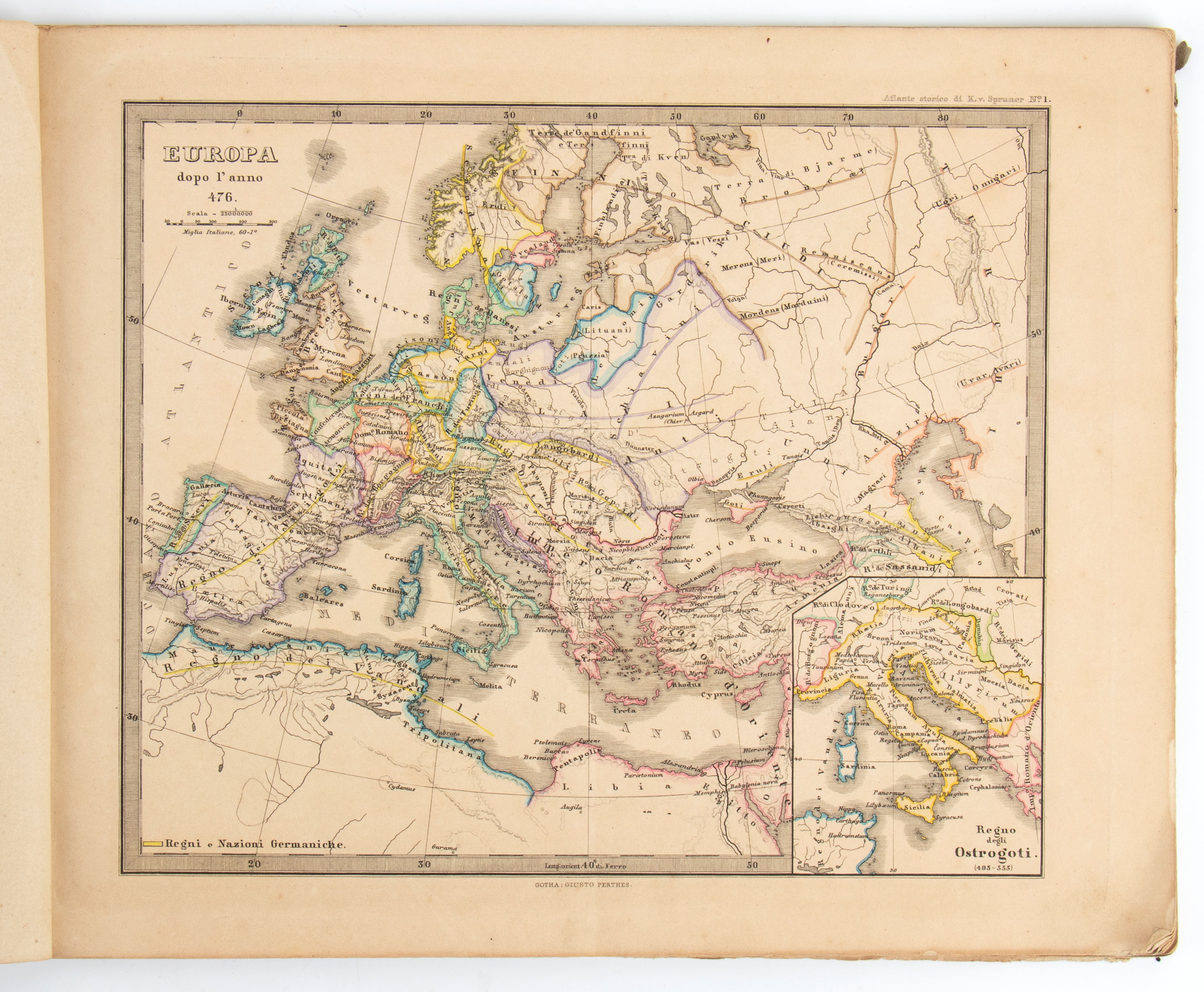 SPRUNGER Karl, Atlante storico-geografico: ventitre carte illuminate ed incise in rame