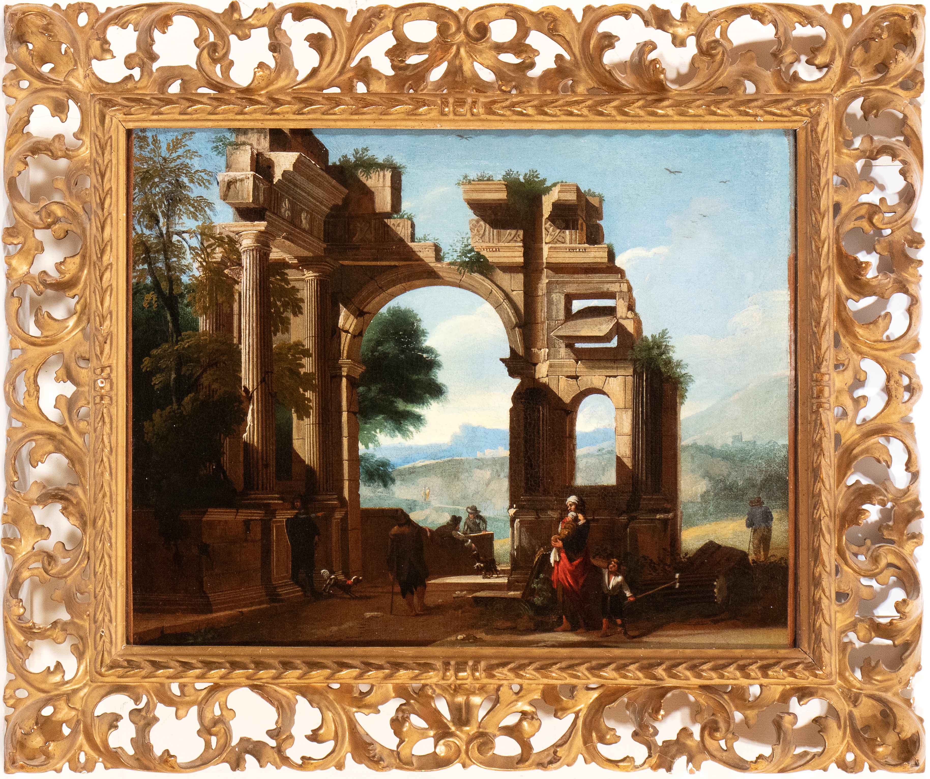 Capriccio architettonico con rovine e figure