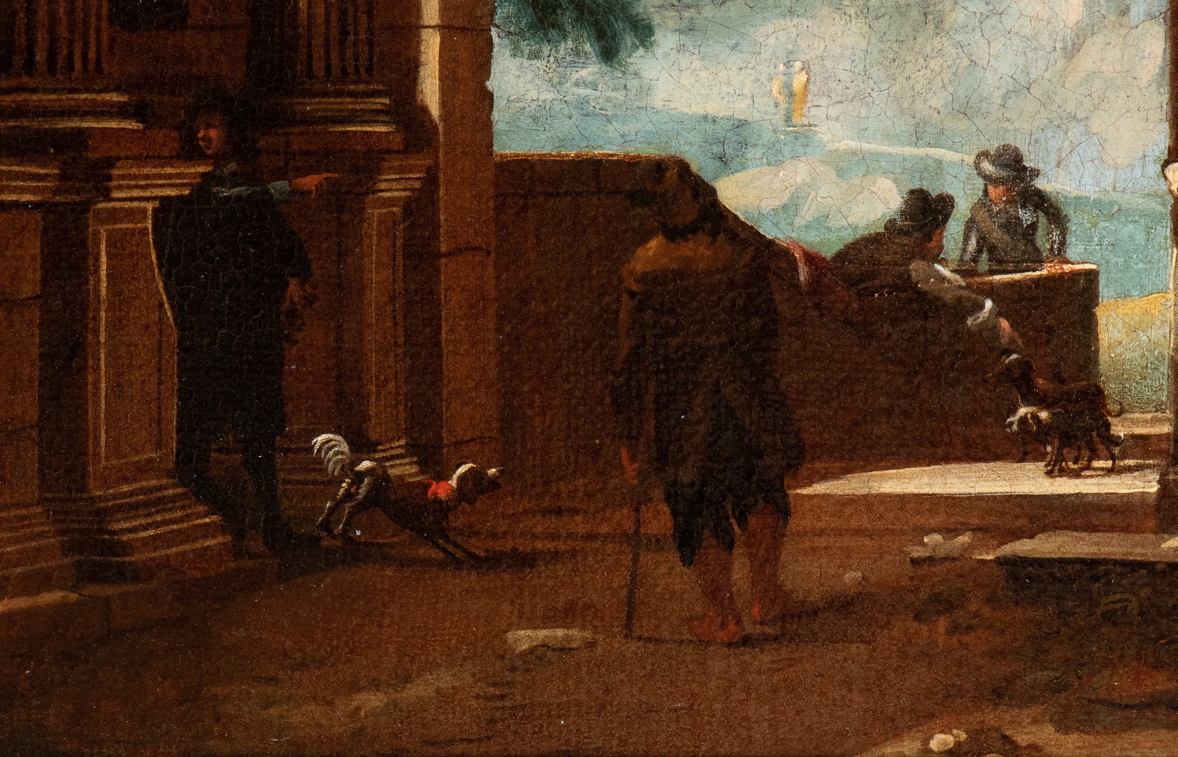 Capriccio architettonico con rovine e figure