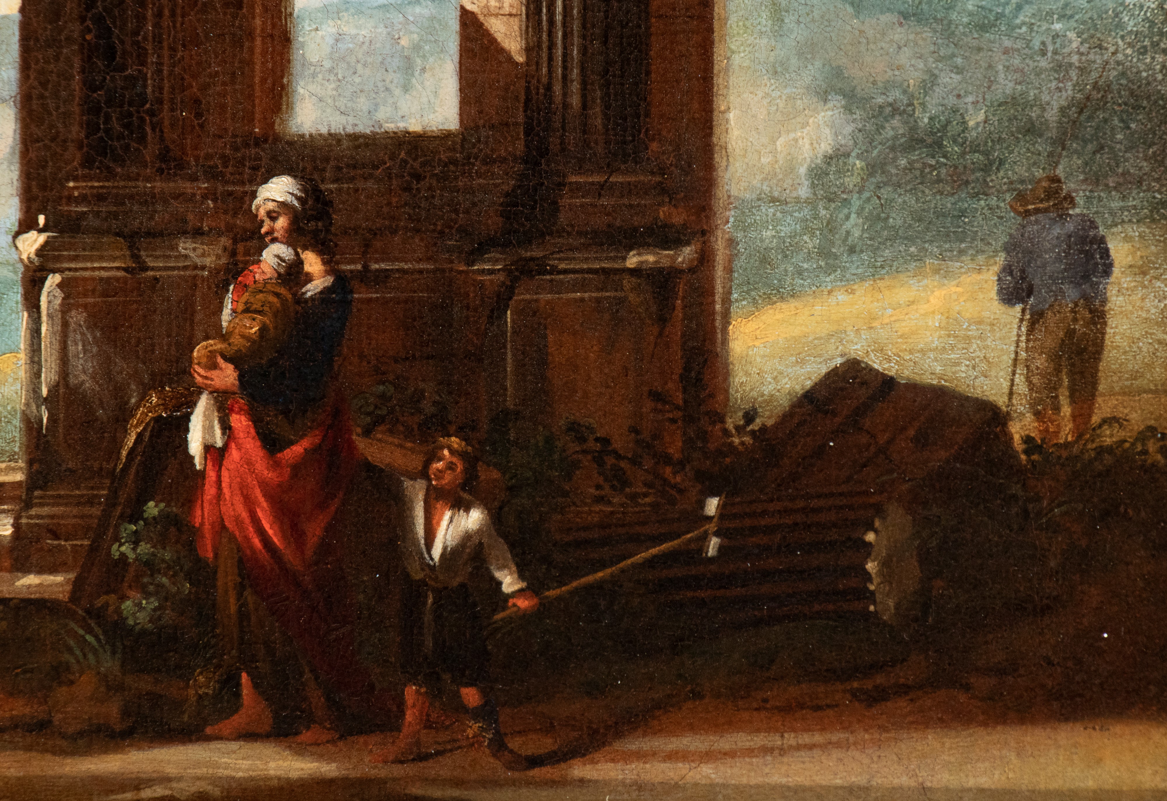 Capriccio architettonico con rovine e figure