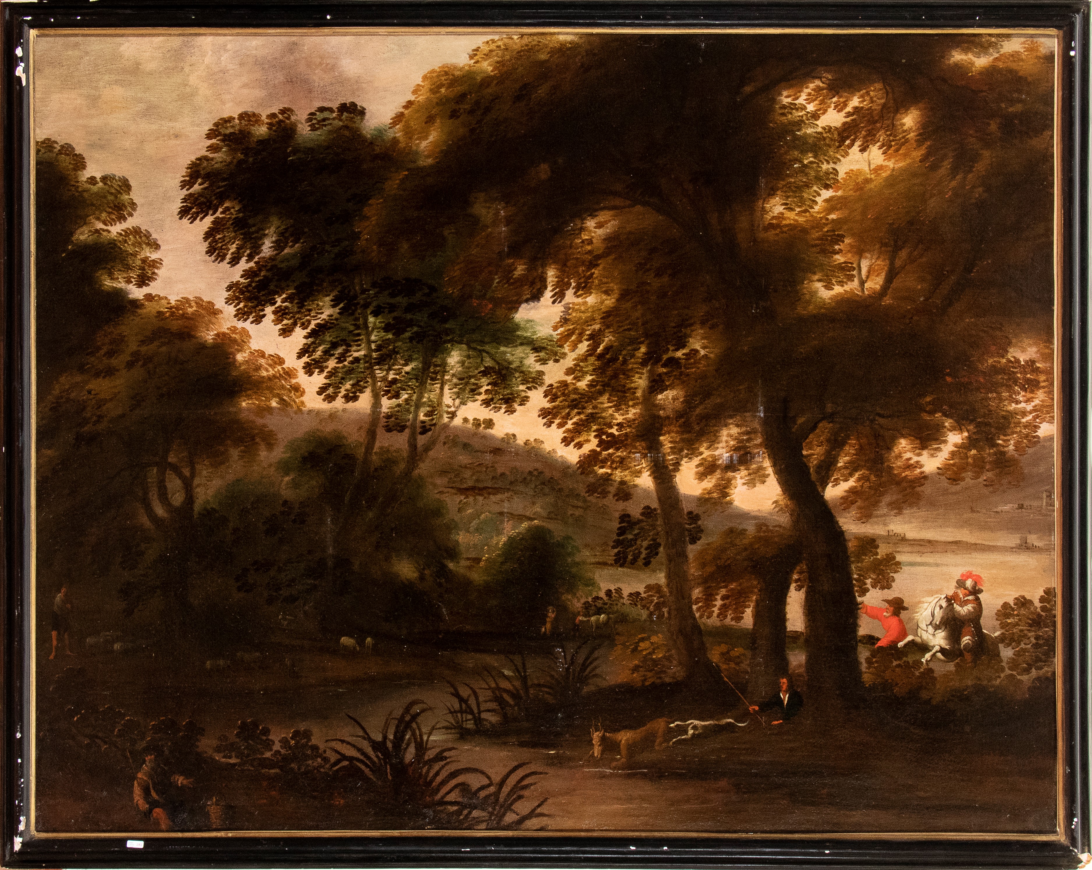 Caccia al cervo in un paesaggio