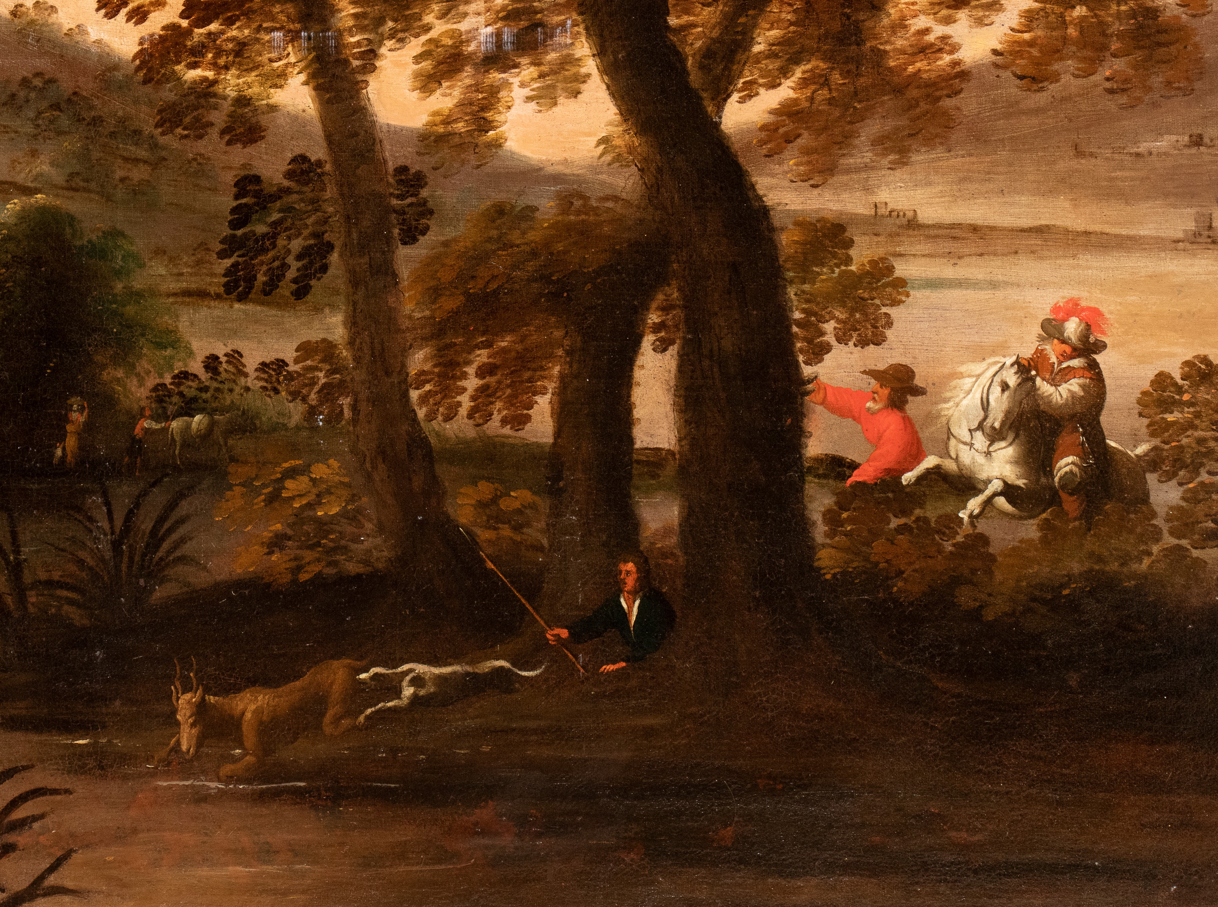 Caccia al cervo in un paesaggio