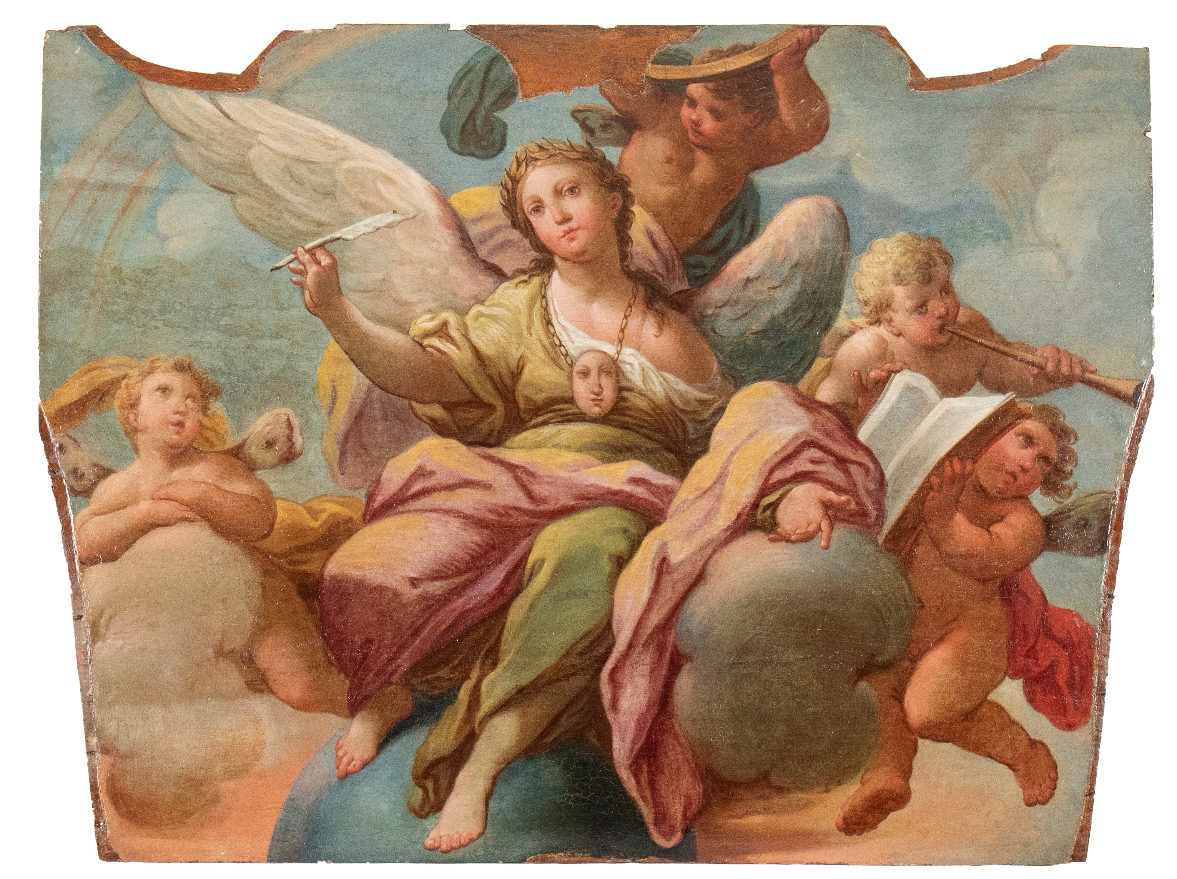 a) Allegoria della Poesia; b) Allegoria della Geometria. Coppia di dipinti