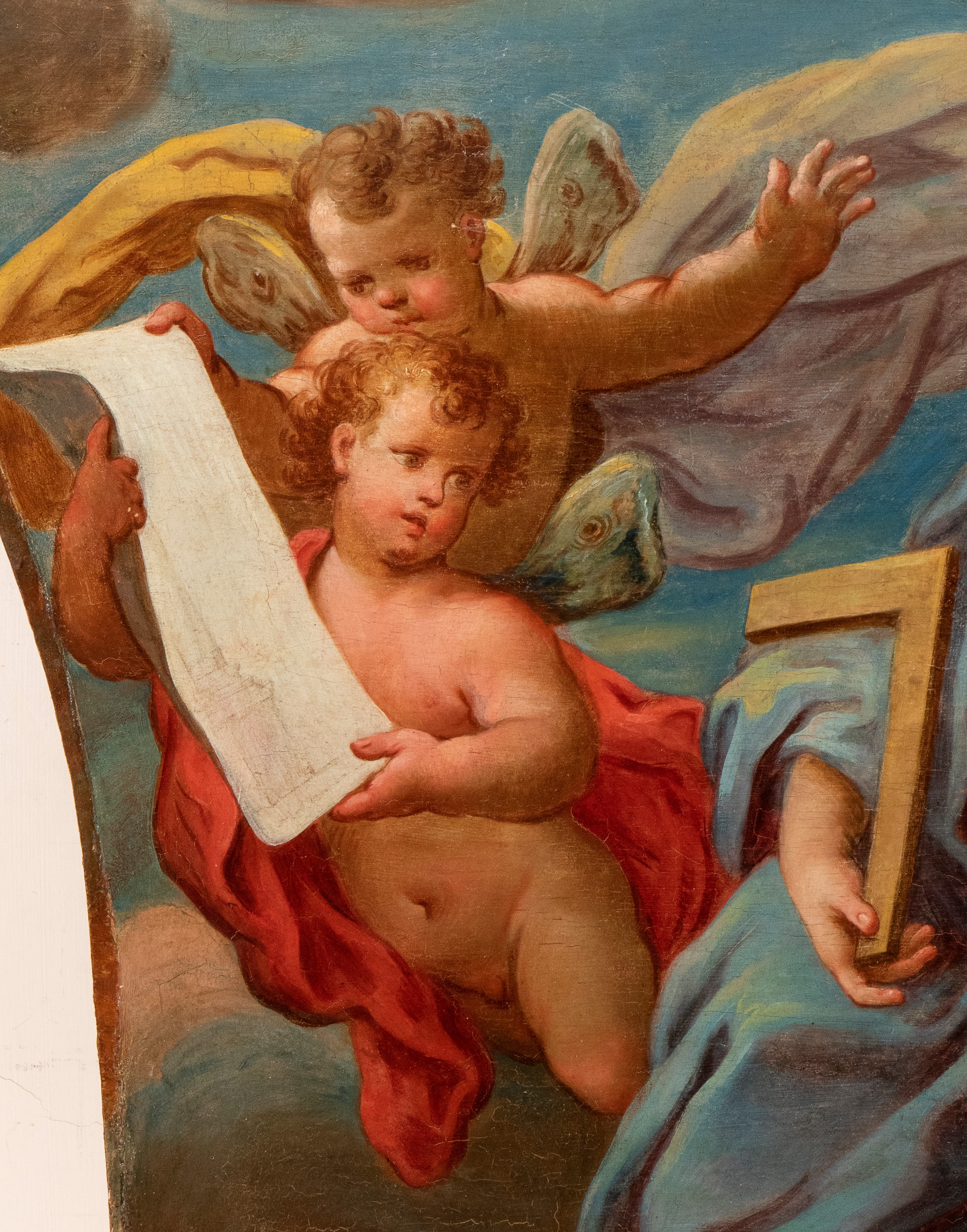 a) Allegoria della Poesia; b) Allegoria della Geometria. Coppia di dipinti