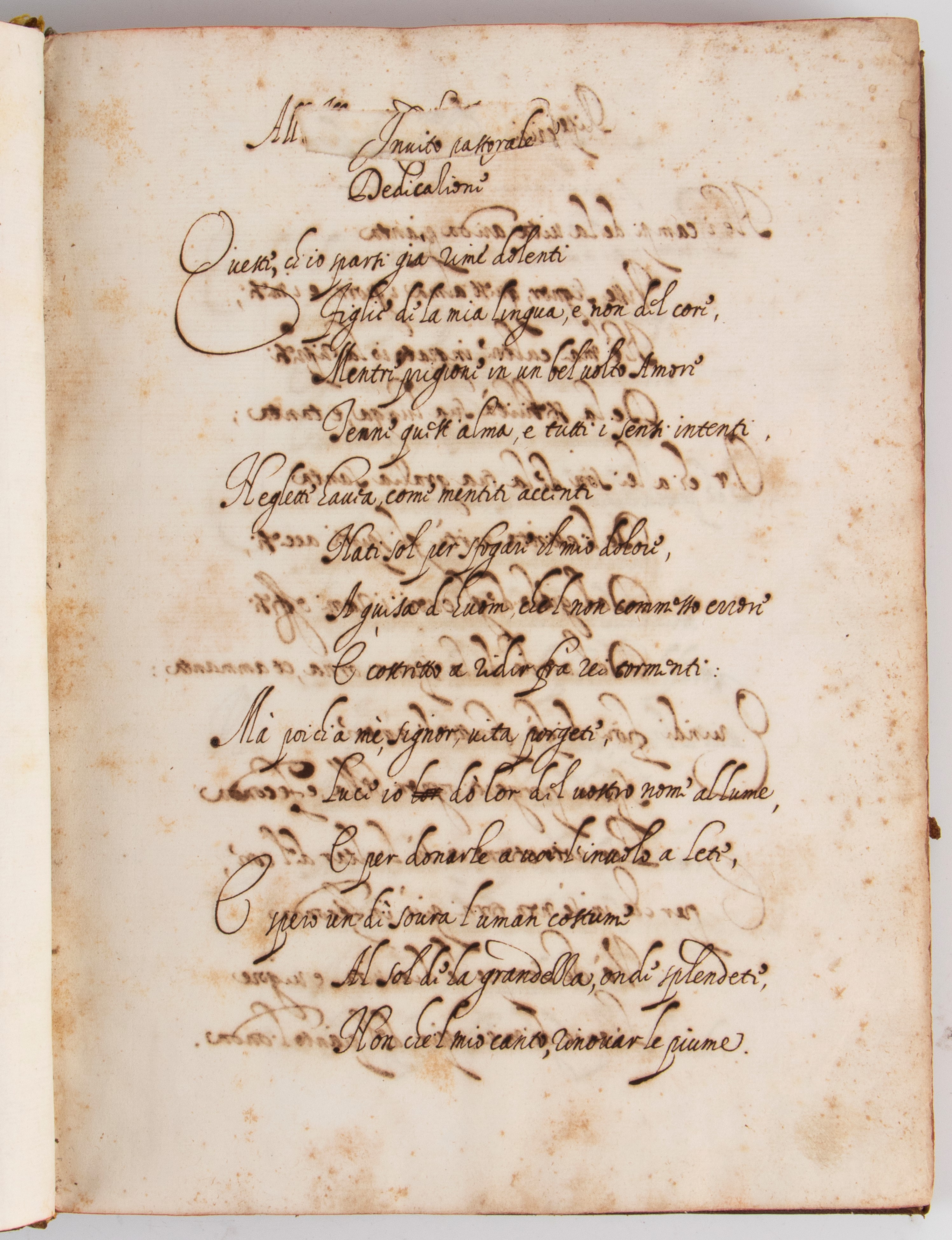 Le rime del cavalier Paolo Vanni. Manoscritto originale firmato da Scipione Bonanni