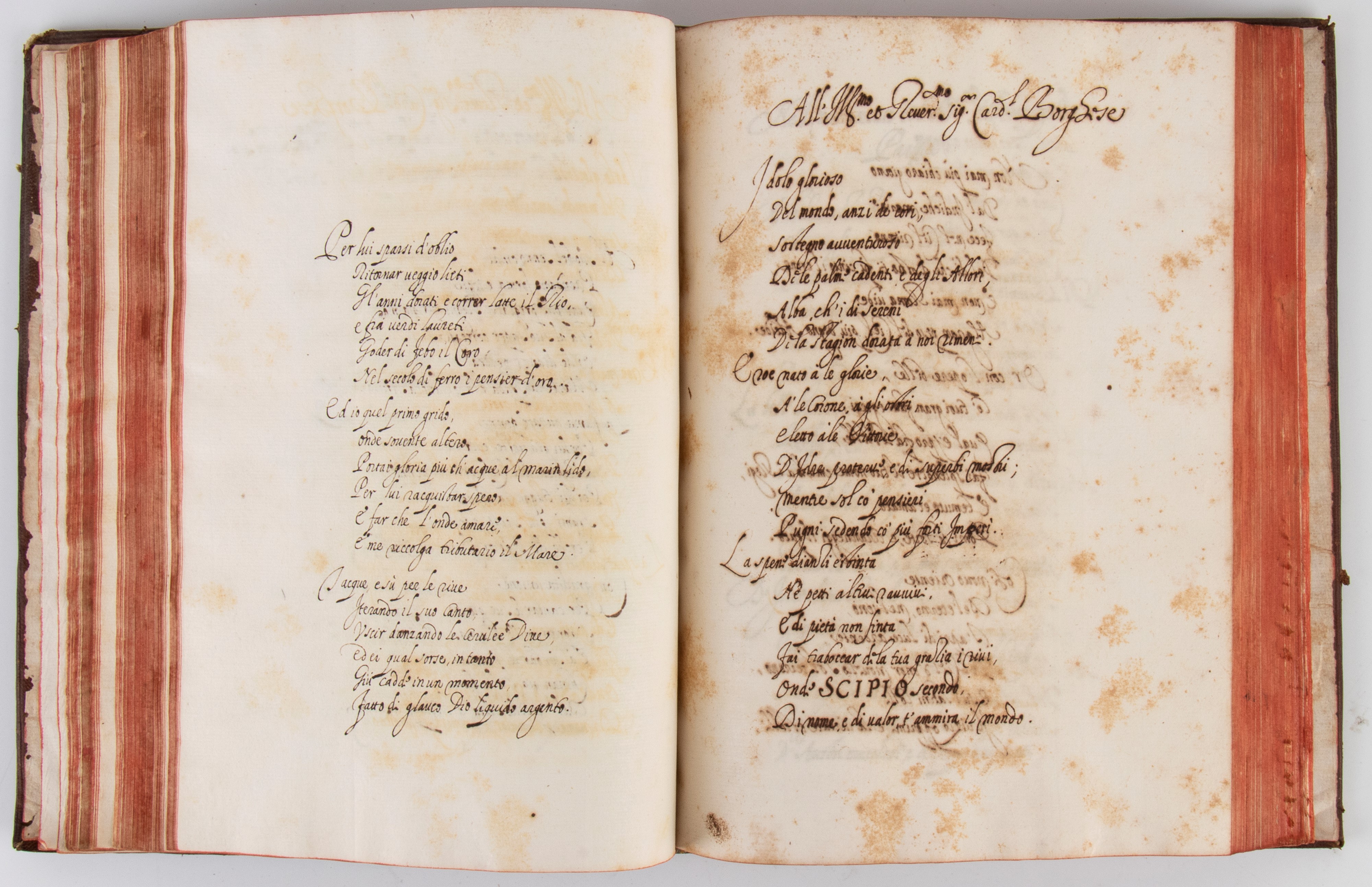 Le rime del cavalier Paolo Vanni. Manoscritto originale firmato da Scipione Bonanni