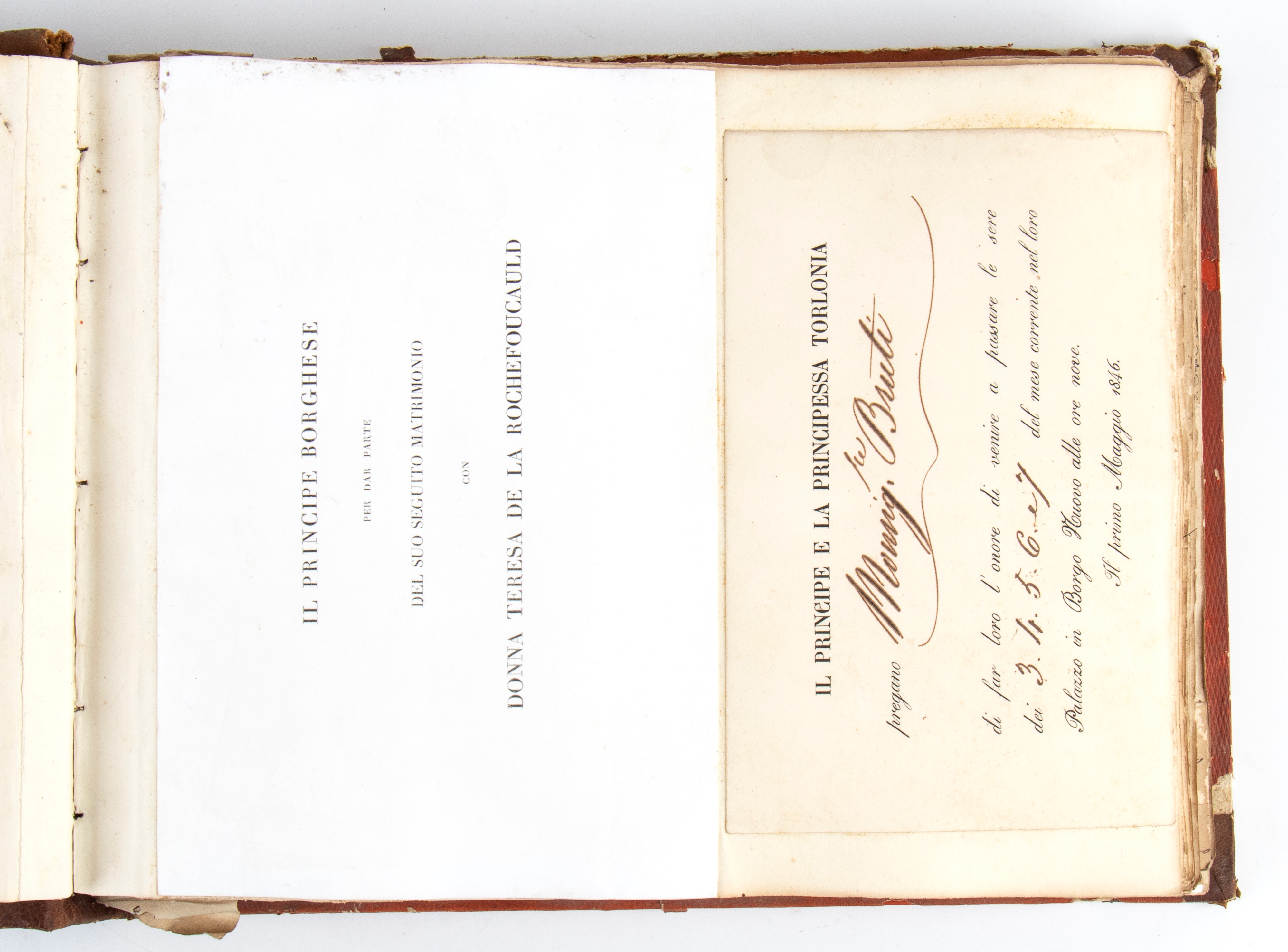 Volume con una raccolta di più di 160 biglietti da visita di famiglie romane