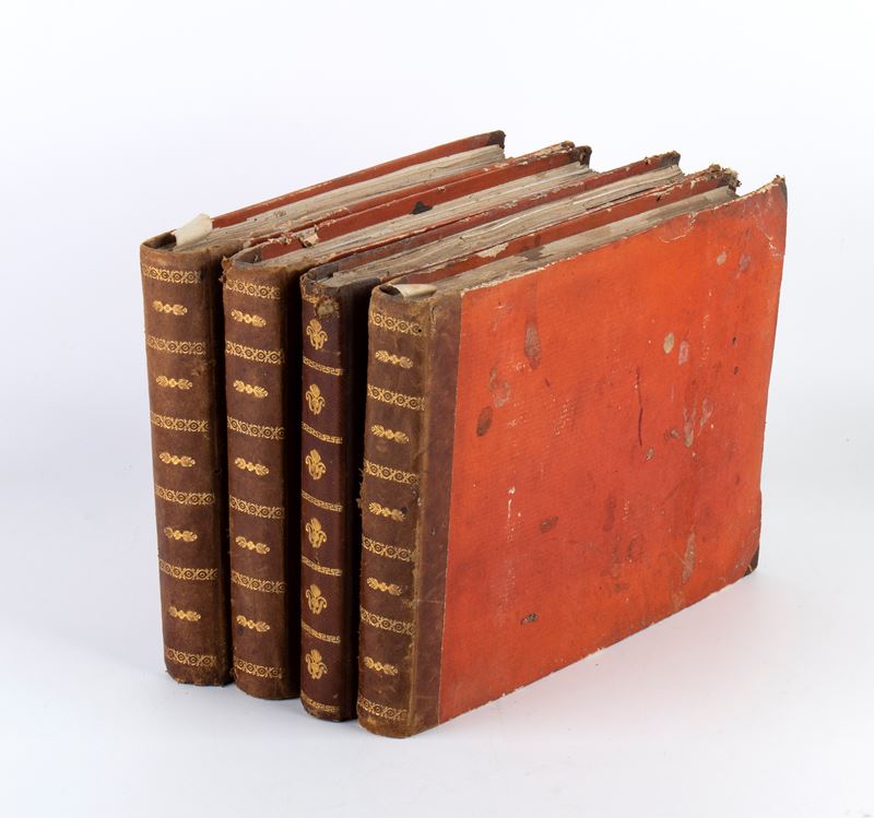 Collezione di 4 volumi con una collezione di più di 1500 biglietti da visita italiani e stranieri