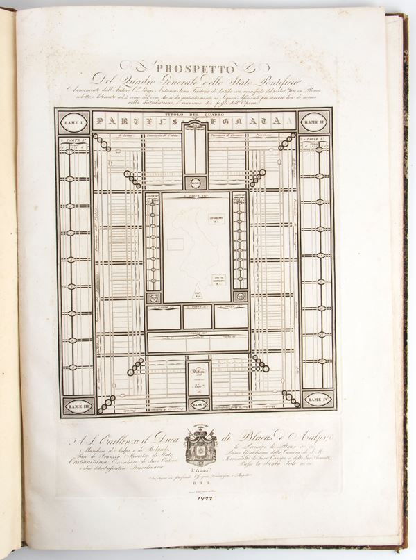 Prospetto del quadro generale dello Stato Pontificio annunciato dall’autore Luigi Antonio Senes Trestur di Antibo...