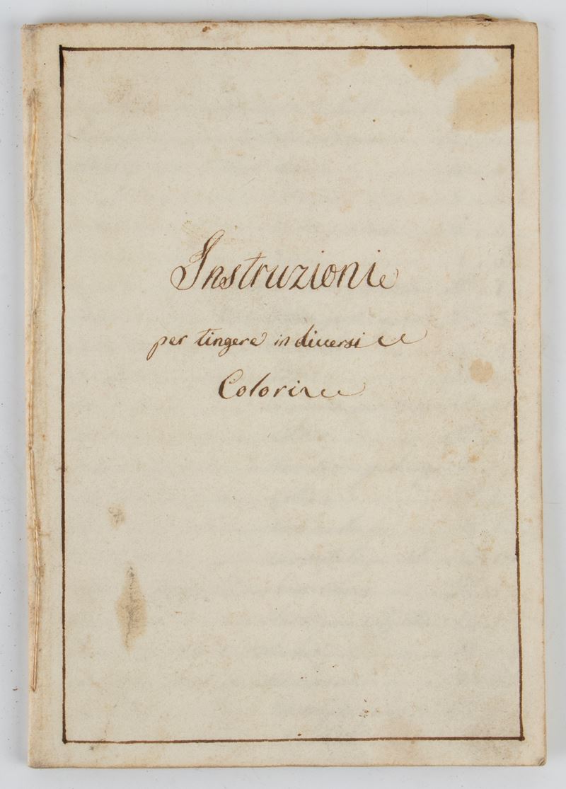 [Manoscritto] Istruzioni per tingere in diversi colori.