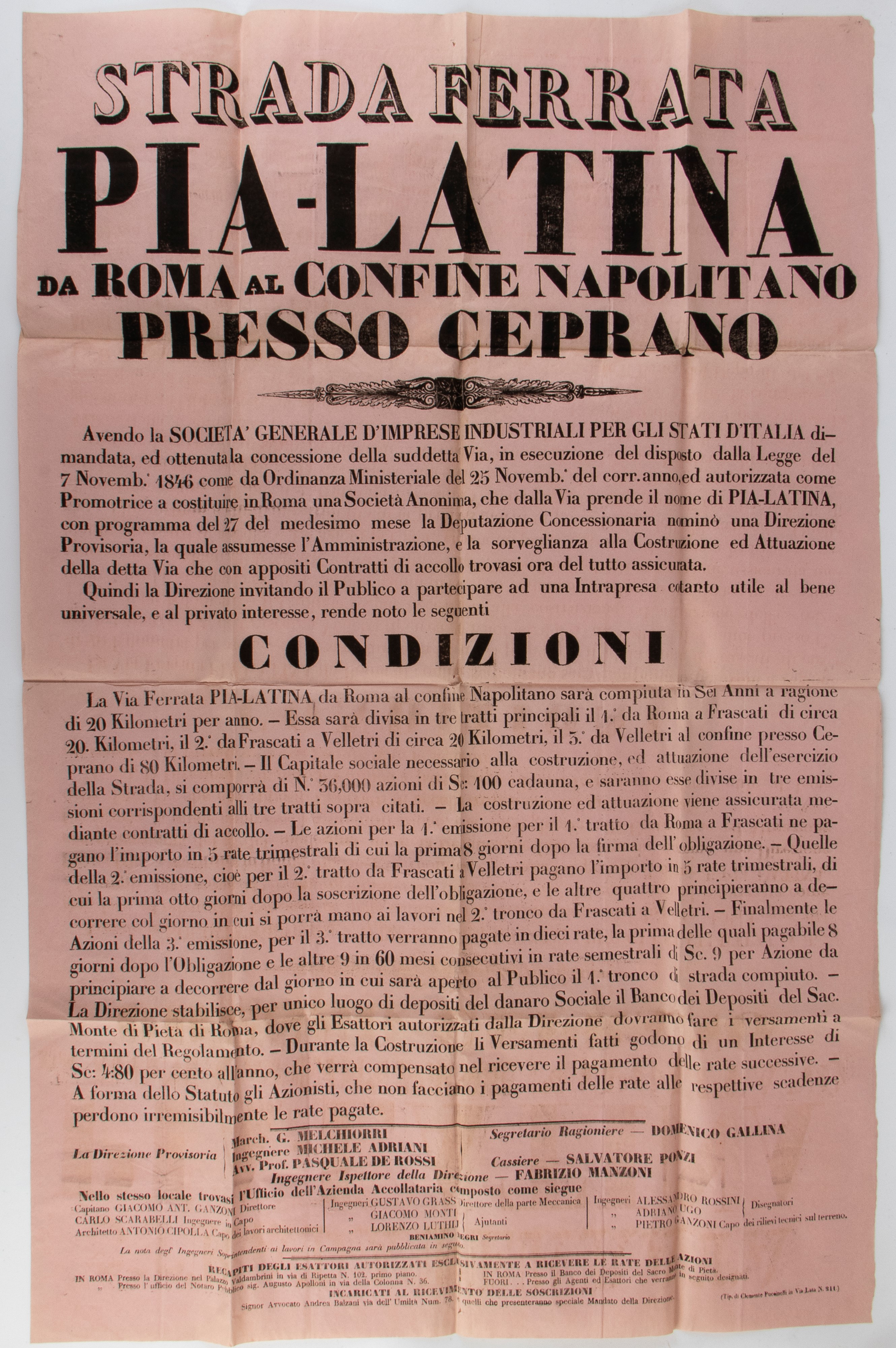 FERROVIE E STRADE FERRATE Governo Pontificio