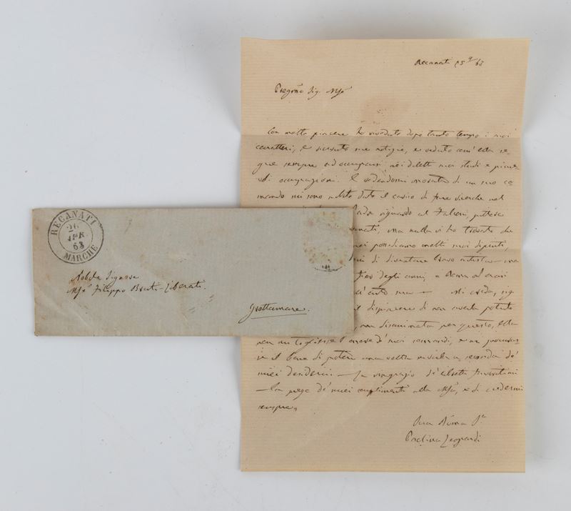 LEOPARDI Paolina. Lettera manoscritta