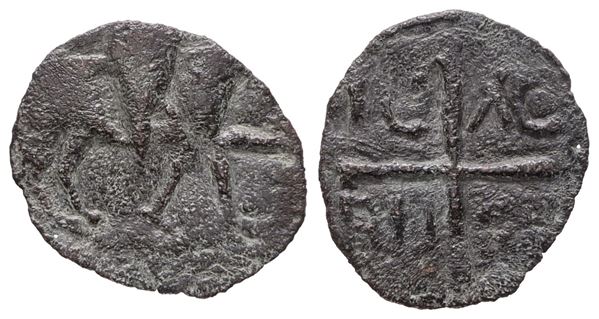 CAPUA. ALFONSO D'ALTAVILLA (1135-1144). FOLLARO (1140-1144). Cu; 0,4gr; 14mm; RR. BB