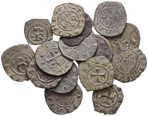 SICILIA. SVEVI. LOTTO MULTIPLO DI N. 15 DENARI; Mi; Conservazioni varie.