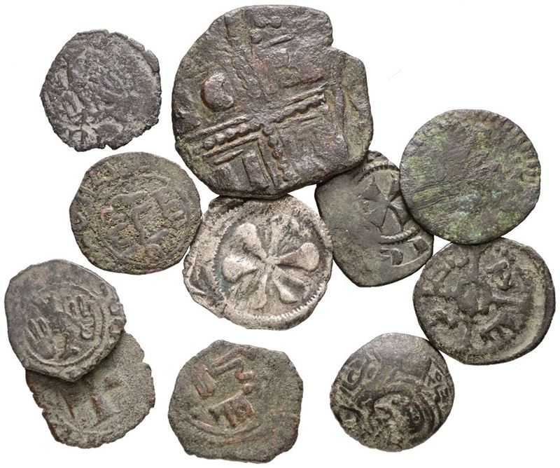 Sicilia, Lotto di 11 Monete Medievali