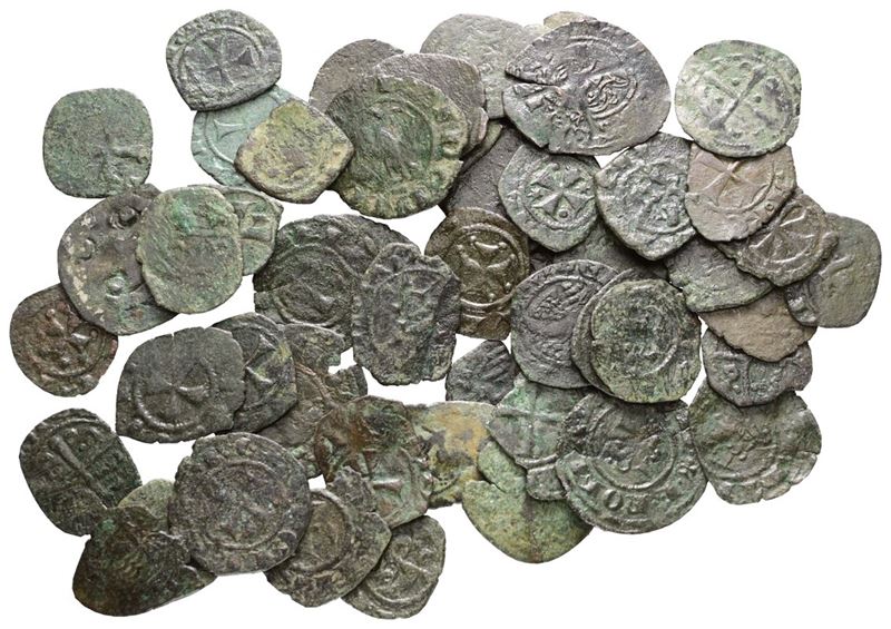 Sicilia, Lotto di 52 monete medievali - Conservazioni varie
