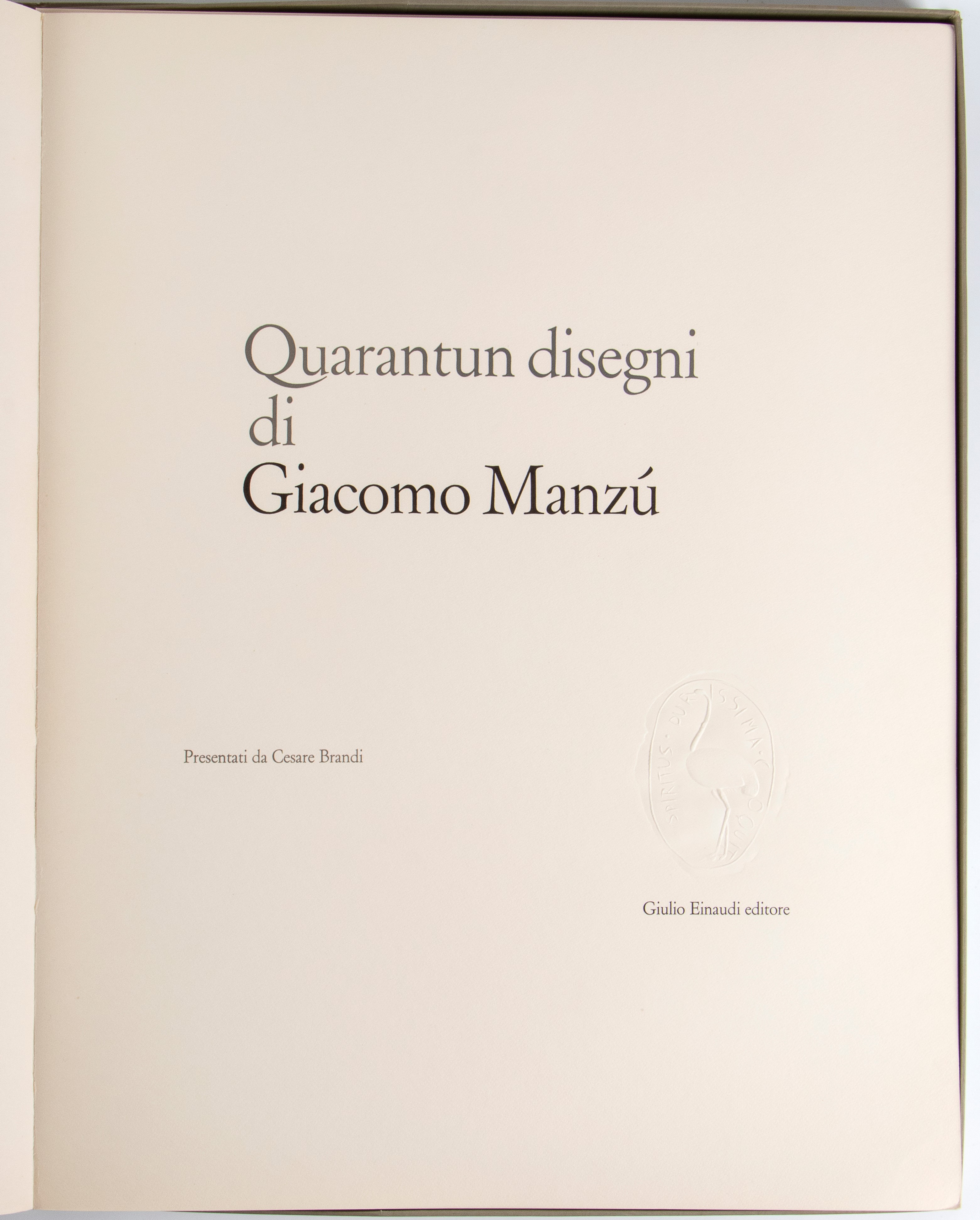41 disegni di C. Manzù a cura di Cesare Brandi