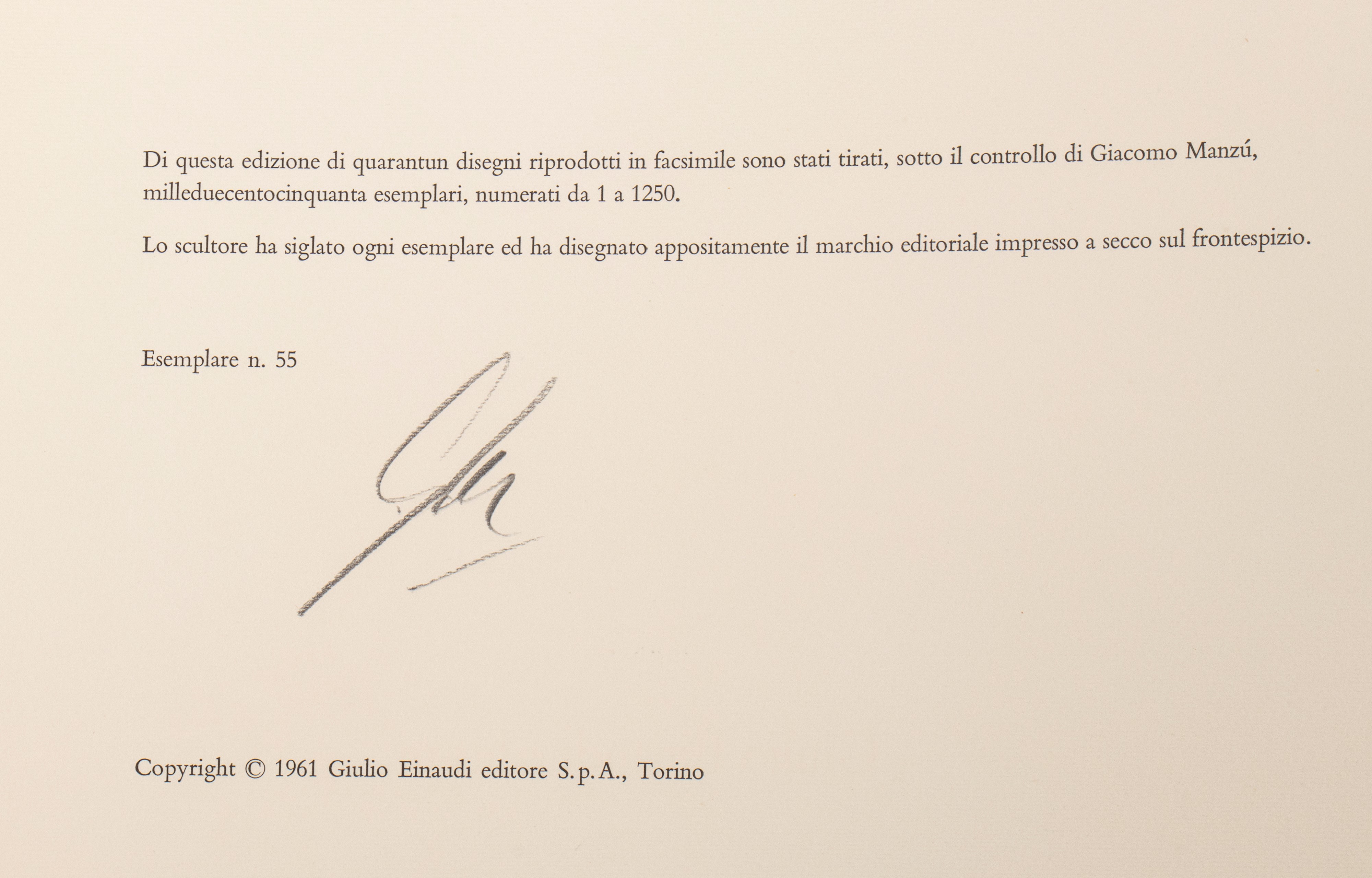 41 disegni di C. Manzù a cura di Cesare Brandi