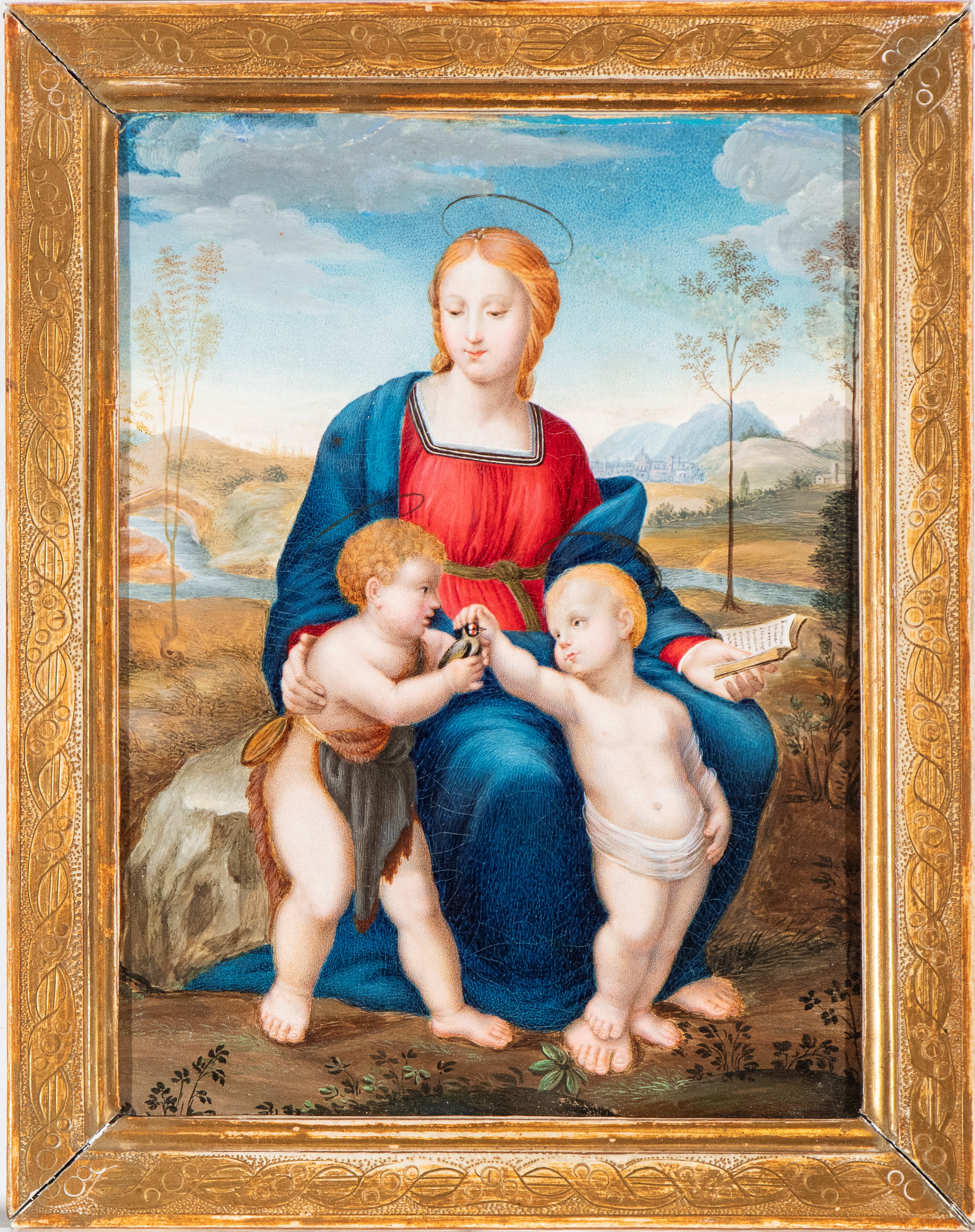 Raffaello Sanzio - La Madonna del Cardellino, tempera su pergamena riportata su cartoncino