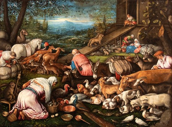 Francesco  Dal Ponte detto Francesco Bassano - The animals entering Noah’s Ark
