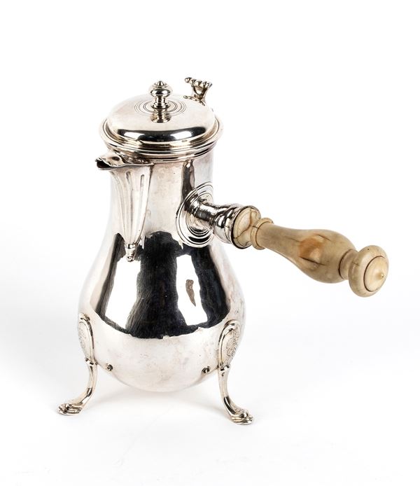 Bouty Louis-Joseph - Caffettiera in argento e avorio
