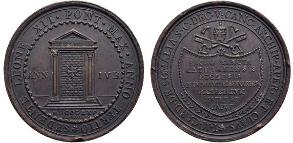 STATO PONTIFICIO. Benedetto XIV (1740-1758). Medaglia 1750 A. XI - Chiusura Porta Santa . 45 mm. - (AE g. 25,8) RR Patr. 67. qFDC